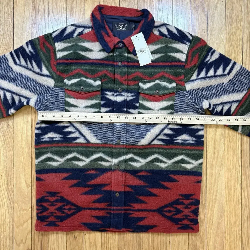 NWT Double RL RRL Ralph Lauren Wool Fleece Aztec Southwestern Shirt Jacket Sz M